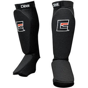 S/M Black Slip on Cloth Shin Pads