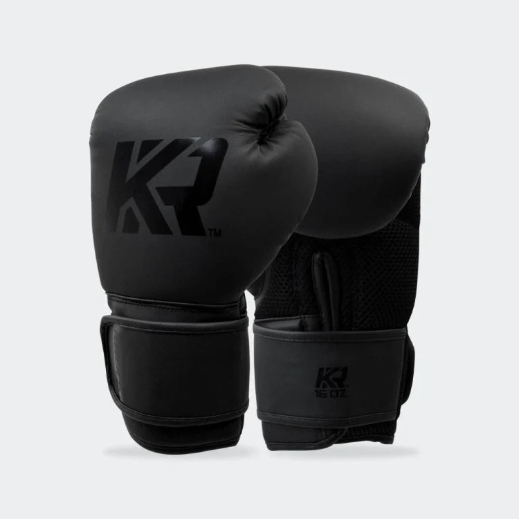 16 oz. KRBON Black on Black Boxing Gloves